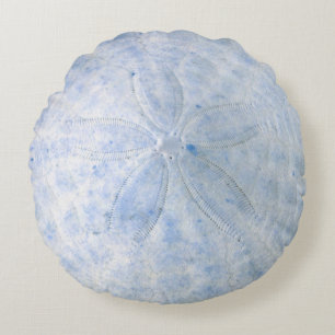 Coussin Rond côtier du sable bleu Dollar nautique