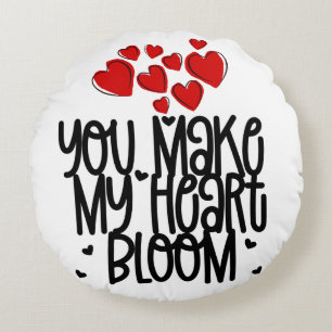 Coussin rond d'amour personnalisé