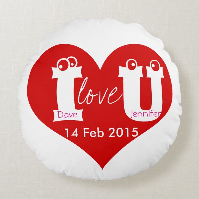coussin rond d'amour pour le valentine (Devant)
