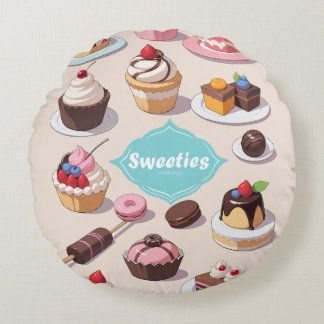 Coussin rond de bonbons