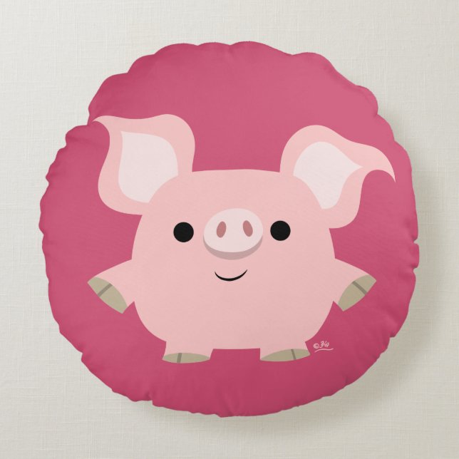 Coussin rond de cochon à cartons courts (Devant)