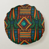Coussin rond de conception d'art tribal africain (Dos)