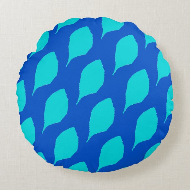 Coussin rond de conception feuille de Menthol (Devant)