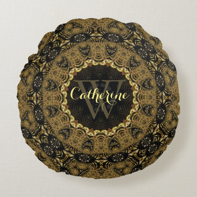 Coussin rond de coussin d'arts terreux de Bohasia (Devant)