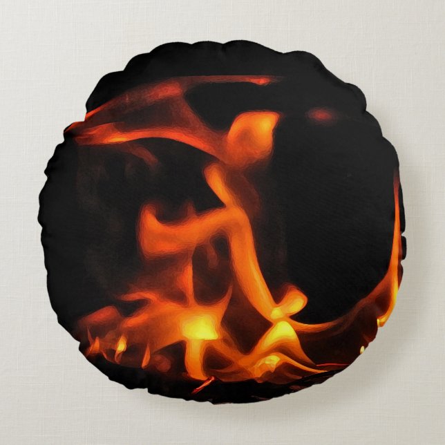 Coussin rond de feu dansant (Devant)