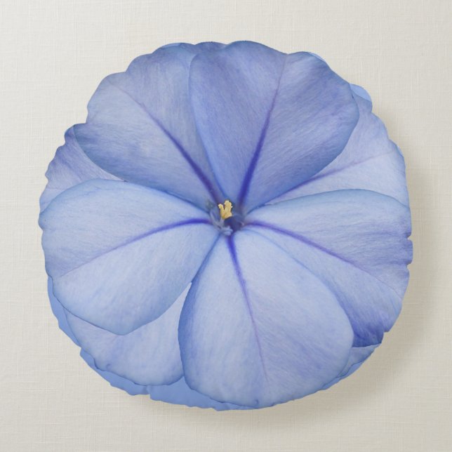 Coussin rond de fleur bleue de bigorneau (Devant)