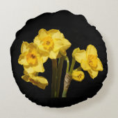 Coussin rond de fleurs de jonquille (Dos)