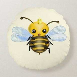 Coussin rond de la jolie reine d'abeille