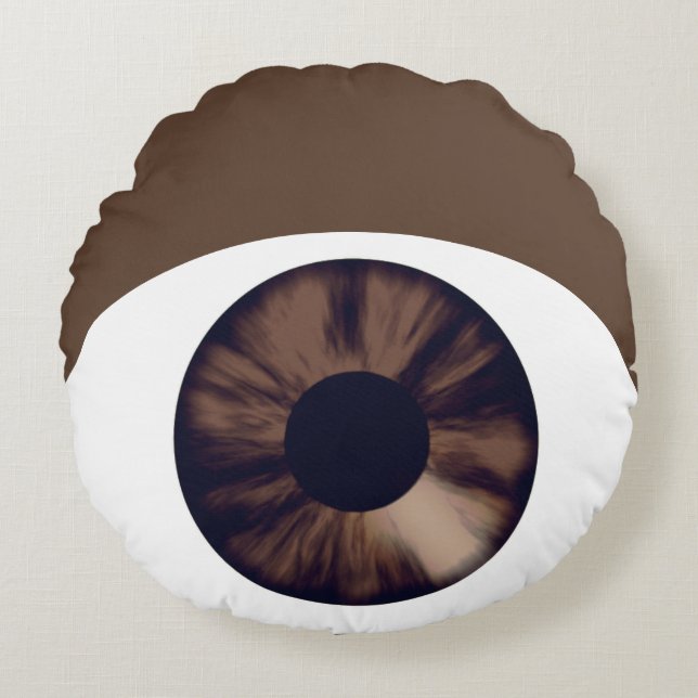 Coussin rond de la peau foncée de l'oeil Brown (Devant)