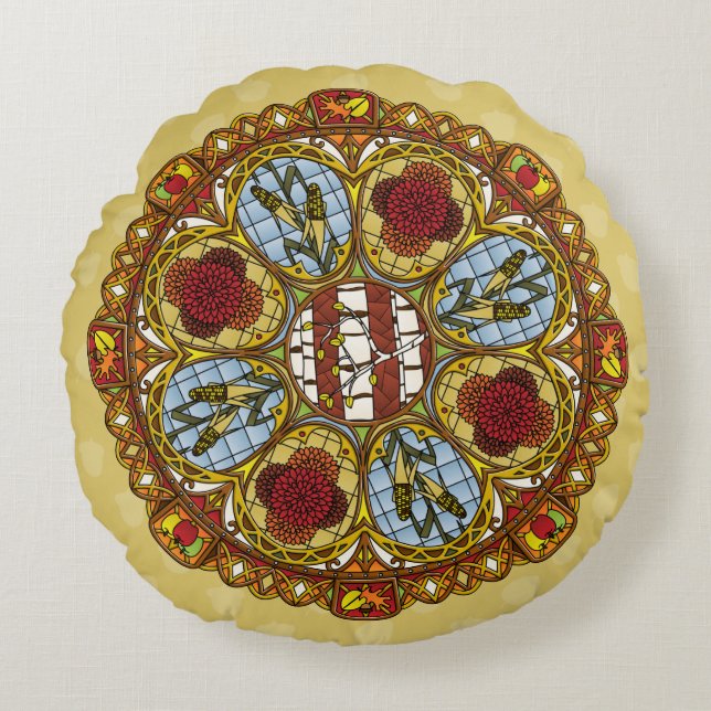 Coussin rond de l'automne Nouveau (Devant)