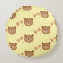 Coussin rond de l'ours étincelant
