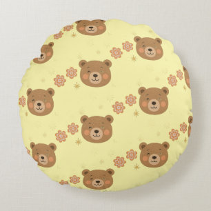 Coussin rond de l'ours étincelant