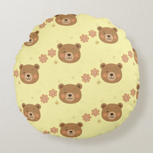 Coussin rond de l'ours étincelant (Devant)