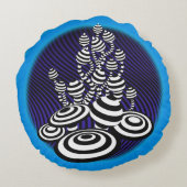 Coussin rond de minuit blues Magic Champhroom coto (Dos)