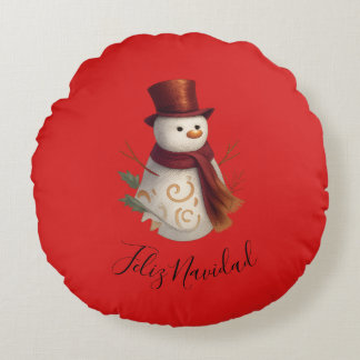 Coussin rond de Noël joyeux - Feliz Navidad