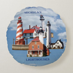 Coussin rond de phare du Michigan