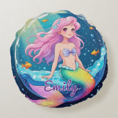 Coussin rond de sirène modifiable - Belle bulle ma (Dos)
