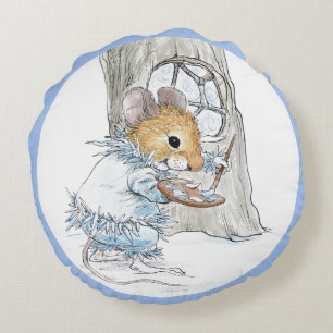 Coussin rond de souris d'hiver de Jack Frost