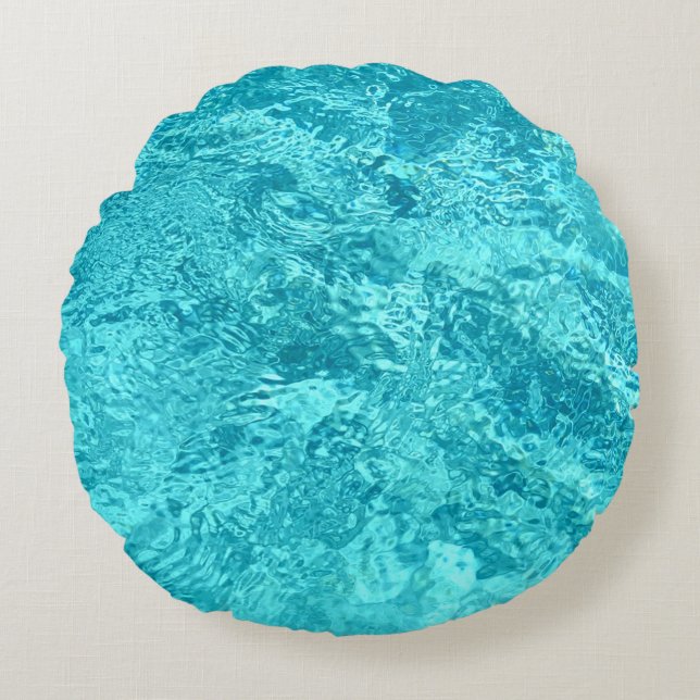 Coussin rond de turquoise de sembler en verre de (Devant)