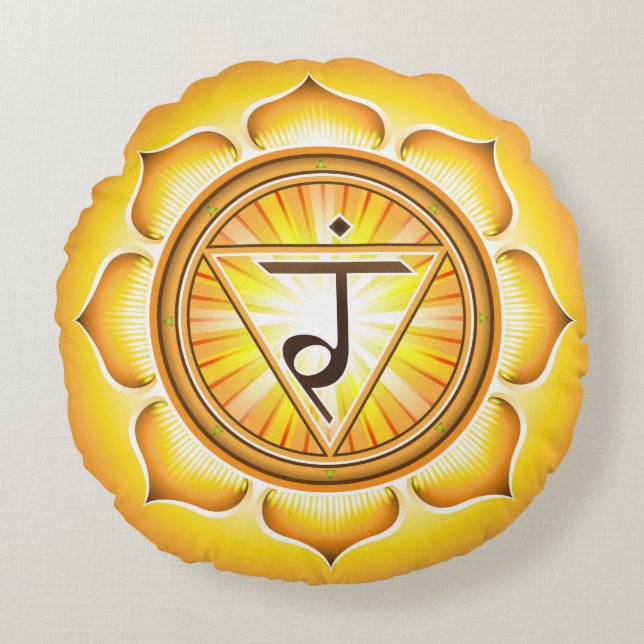 Coussin rond de Yoga Chakra Manipura (Devant)