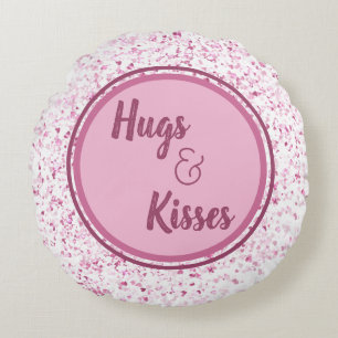 Coussin rond des baisers et des câlins