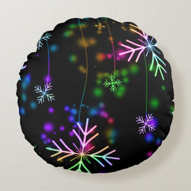 Coussin rond des lacs de neige (Devant)