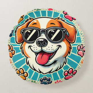 Coussin rond des pattes et des nuances