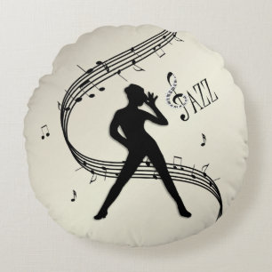 Coussin rond doré de danse jazz