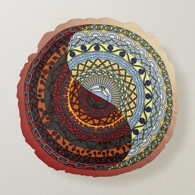 Coussin rond du ciel et de l'enfer (Devant)