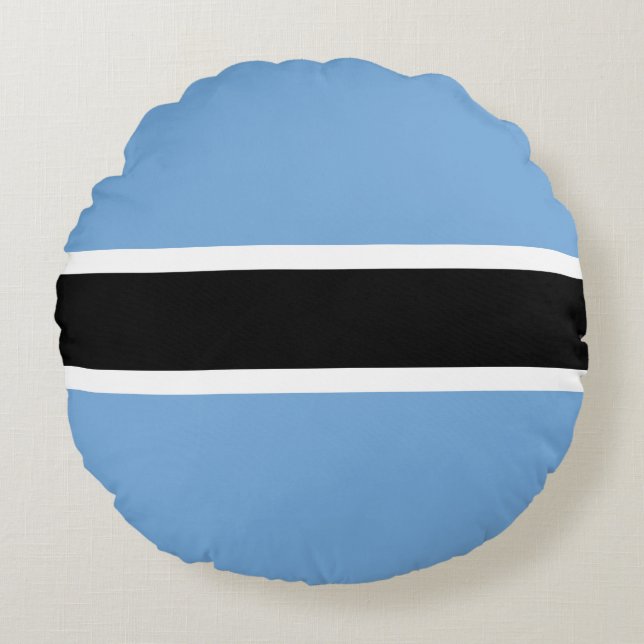 Coussin rond du drapeau du Botswana patriotique (Devant)