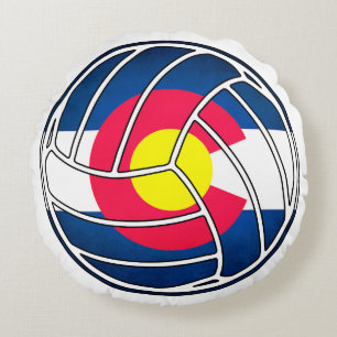 coussin rond du drapeau du Colorado