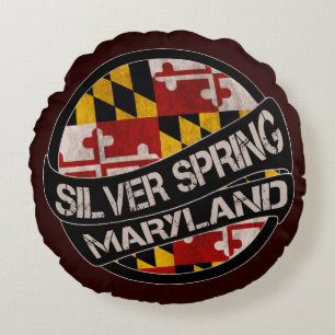 Coussin rond du drapeau du Maryland de printemps A
