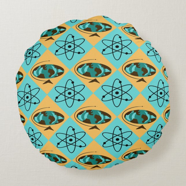 Coussin rond du Harlequin Globe Retro (Dos)