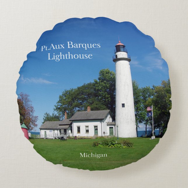Coussin rond du phare Pt Aux Barques (Devant)