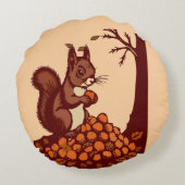 🐿️ Coussin Rond Écureuil d'Automne (Dos)