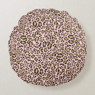 Coussin rond Empreinte de léopard