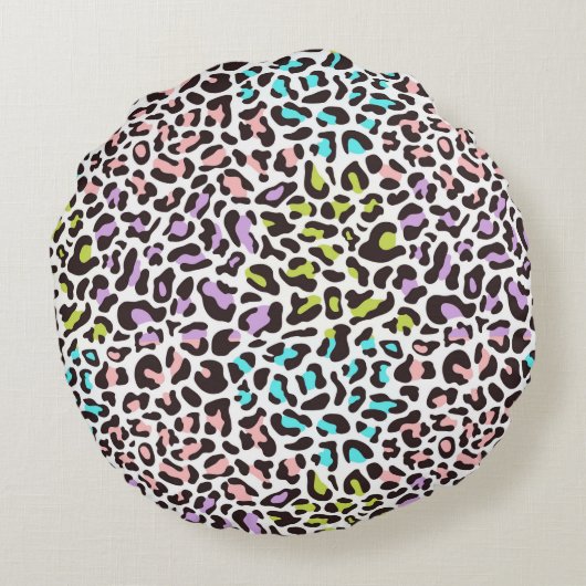 Coussin rond Empreinte de léopard (Dos)