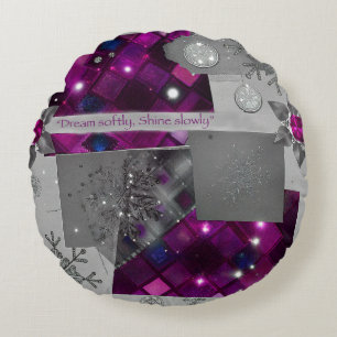 « Coussin Rond en Art de Gemme Violette »