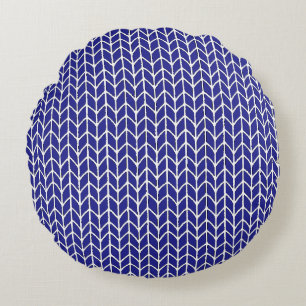 COUSSIN ROND EN MAILLE BLEU ROYAL