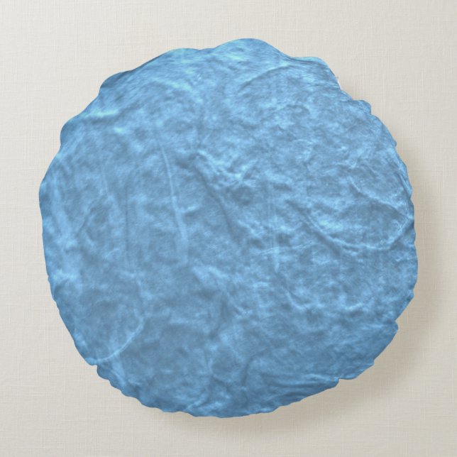 Coussin rond en papier texturé bleu clair (Dos)
