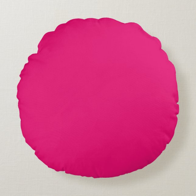 Coussin rond en poly rose chaud (Devant)