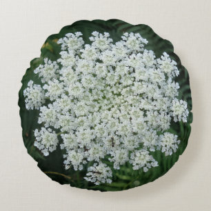 Coussin rond en polyester brossé à fleur tropique
