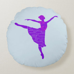 Coussin rond en polyester brossé Ballerina