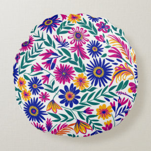Coussin rond esthétique en fleur douce