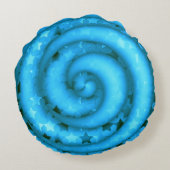 Coussin rond étoile bleu clair torsadée (Dos)