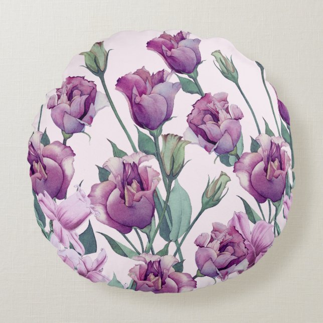 Coussin rond Eustoma Bloom (Devant)