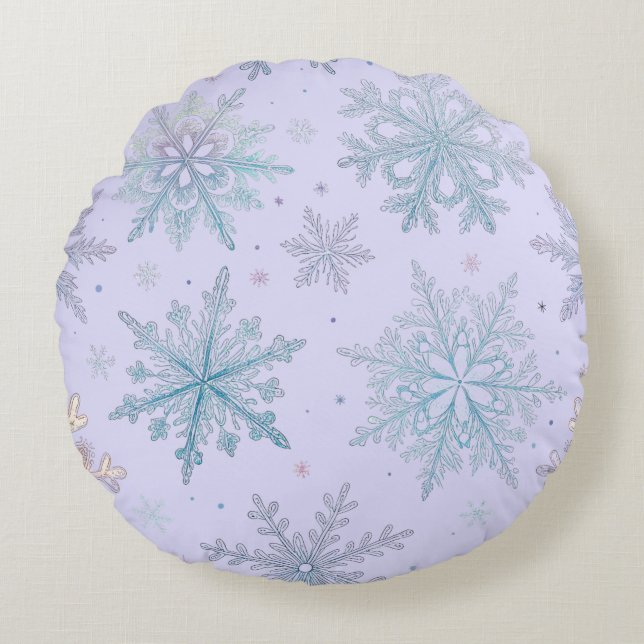 « Coussin rond flocon de neige » (Devant)