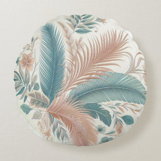 Coussin Rond Floral Boho – Décoration de Maison Es