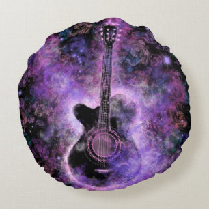 Coussin rond guitare