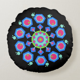 coussin rond hexagone mandala
